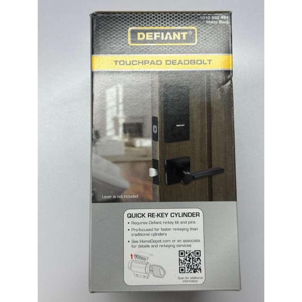 (Sealed) DEFIANT Deadbolt Lock, Electronic & Touchpad - Matte Black
