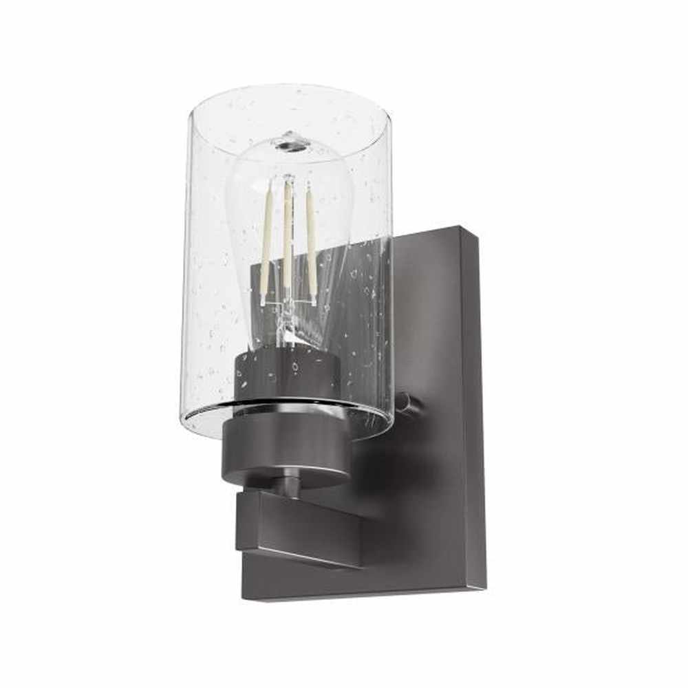 13073 9 X 5 X 5.25 in. Hartland Noble Bronze with Seeded Glass 1 Light Sconce Wall Light Fixture