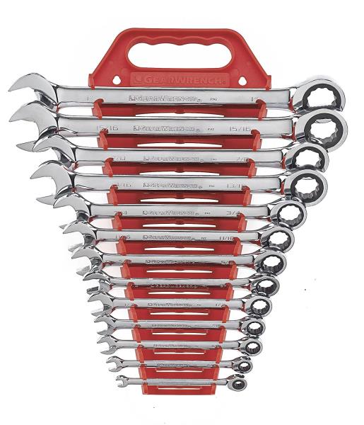 SAE 72-Tooth Combination Ratcheting Wrench Tool Set (13-Piece)