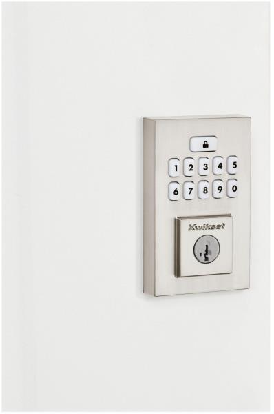 Kwikset 9260CNT-15S Contemporary SmartCode Keypad Electronic Deadbolt SmartKey Satin Nickel Finish