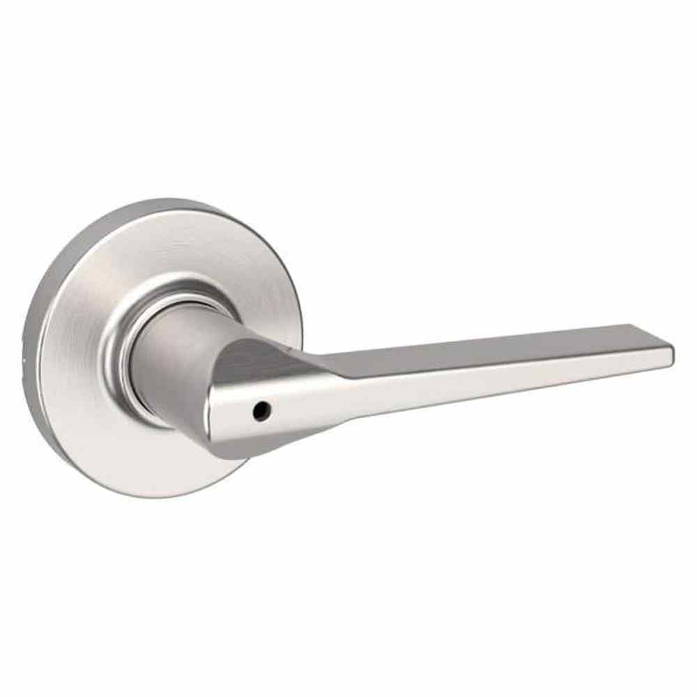 Hollis Round Rose Satin Nickel Privacy Bed/Bath Door Lever