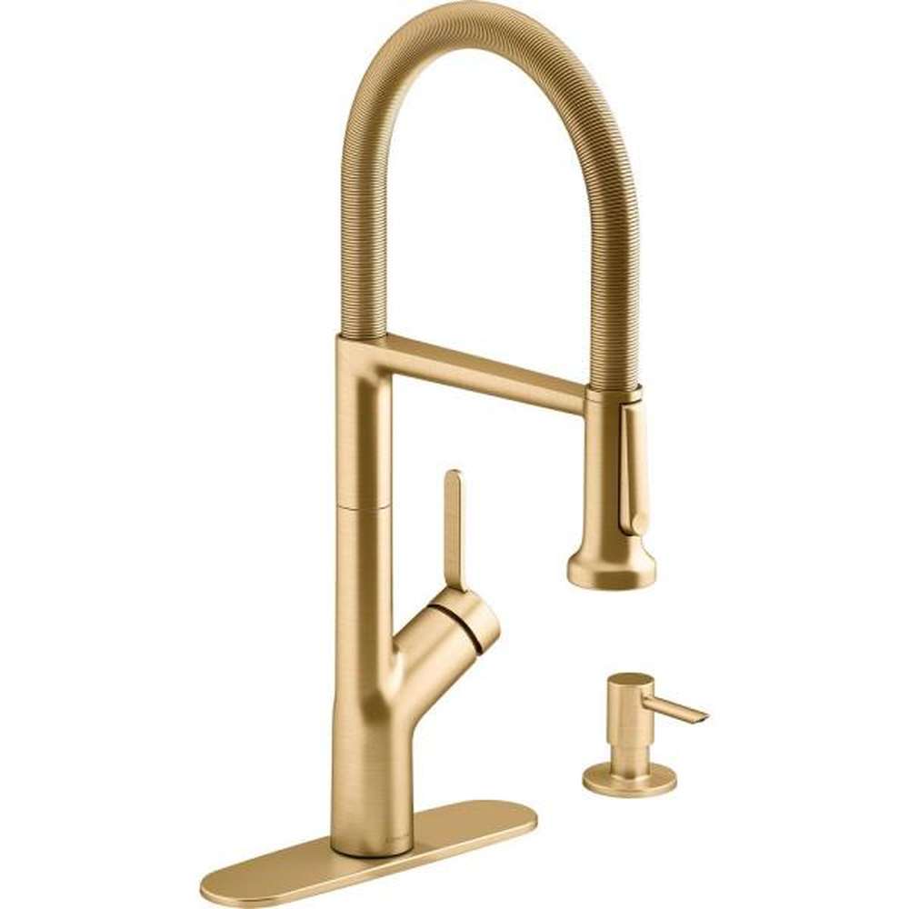 Setra Gold Semi-Professional Kitchen Sink Faucet w/ Soap Dispenser