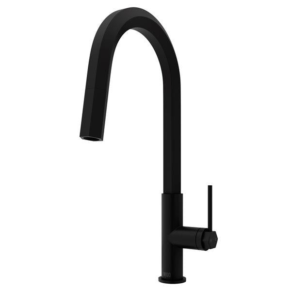 Hart Hexad Single Handle Pull-Down Spout Kitchen Faucet in Matte Black