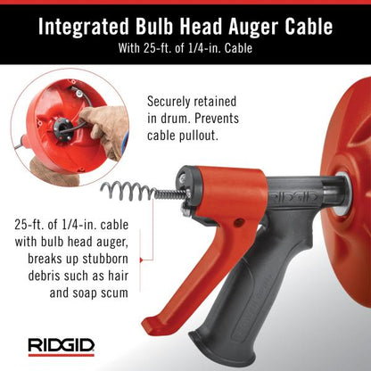 Ridgid 57043 POWER SPIN+ Power Spinner Drain Cleaner