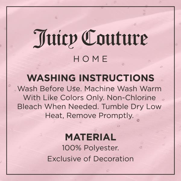 Juicy Couture Queenie Sequin White Queen/Full Comforter Set - 3 Piece Stylish Bedding Ensemble