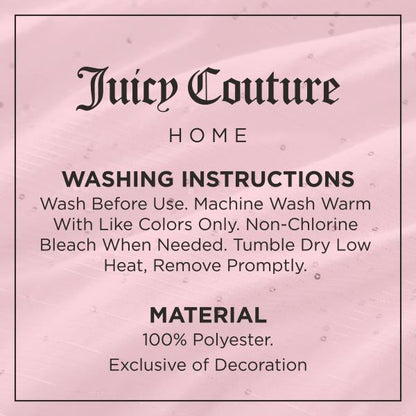 Juicy Couture Queenie Sequin White Queen/Full Comforter Set - 3 Piece Stylish Bedding Ensemble