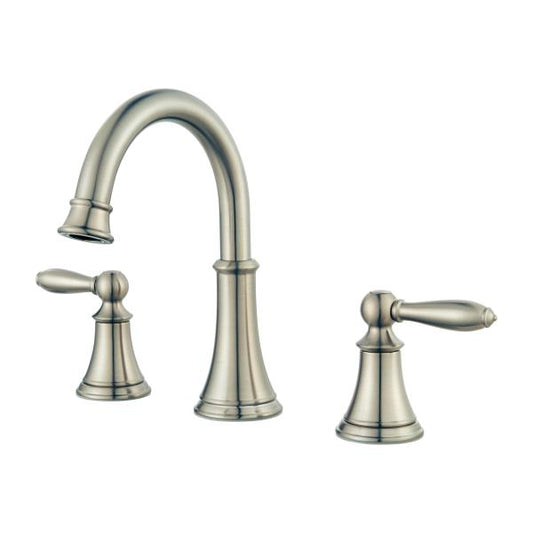 Pfister Courant Bathroom Sink Faucet, 8-Inch Widespread, 2-Handle, 3-Hole, Brushed Nickel Finish, LF049COKK