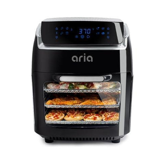 Aria 10 Qt. Touchscreen Air Fryer Oven with Premium Accessory Set and Recipe Book, Onyx