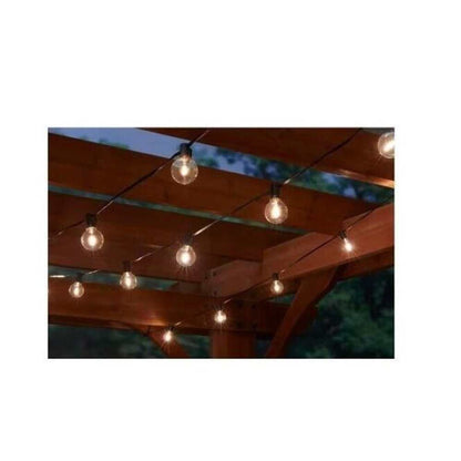 Hampton Bay 25-Light 25 Ft. Outdoor Plug-in Globe LED G40 Bulb String-Light