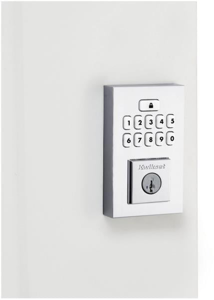 Kwikset 9260CNT-15S Contemporary SmartCode Keypad Electronic Deadbolt SmartKey Satin Nickel Finish