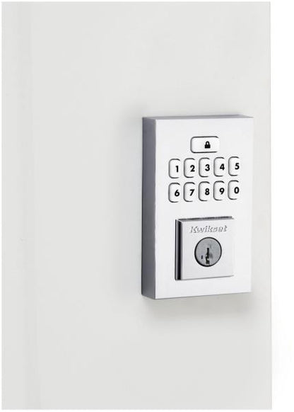 Kwikset 9260CNT-15S Contemporary SmartCode Keypad Electronic Deadbolt SmartKey Satin Nickel Finish