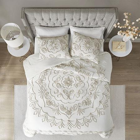 Madison Park Violette 3 Piece Tufted Cotton Chenille Comforter Set - King/Cal Ki - All