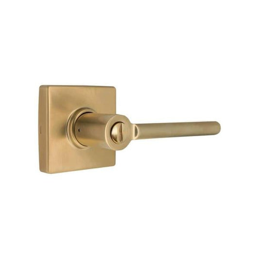 Tonebridge Brushed Gold Bed/Bath Door Lever with Square Rose