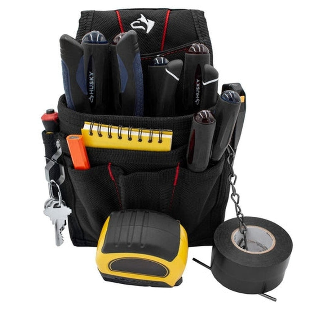 Husky 9-Pocket Black Maintenance Tool Belt Pouch