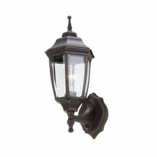 14.5 in. 1-Light Oil-Rubbed Bronze Hardwired Dusk-to-Dawn Outdoor Wall Light Lantern Sconce with No Bulb Included