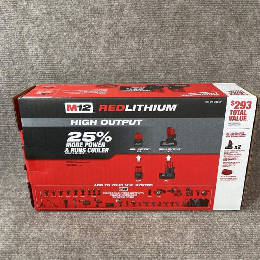 M12 12V Lithium-Ion XC High Output 5.0 Ah Battery Pack (2-Pack) Starter Kit with Charger