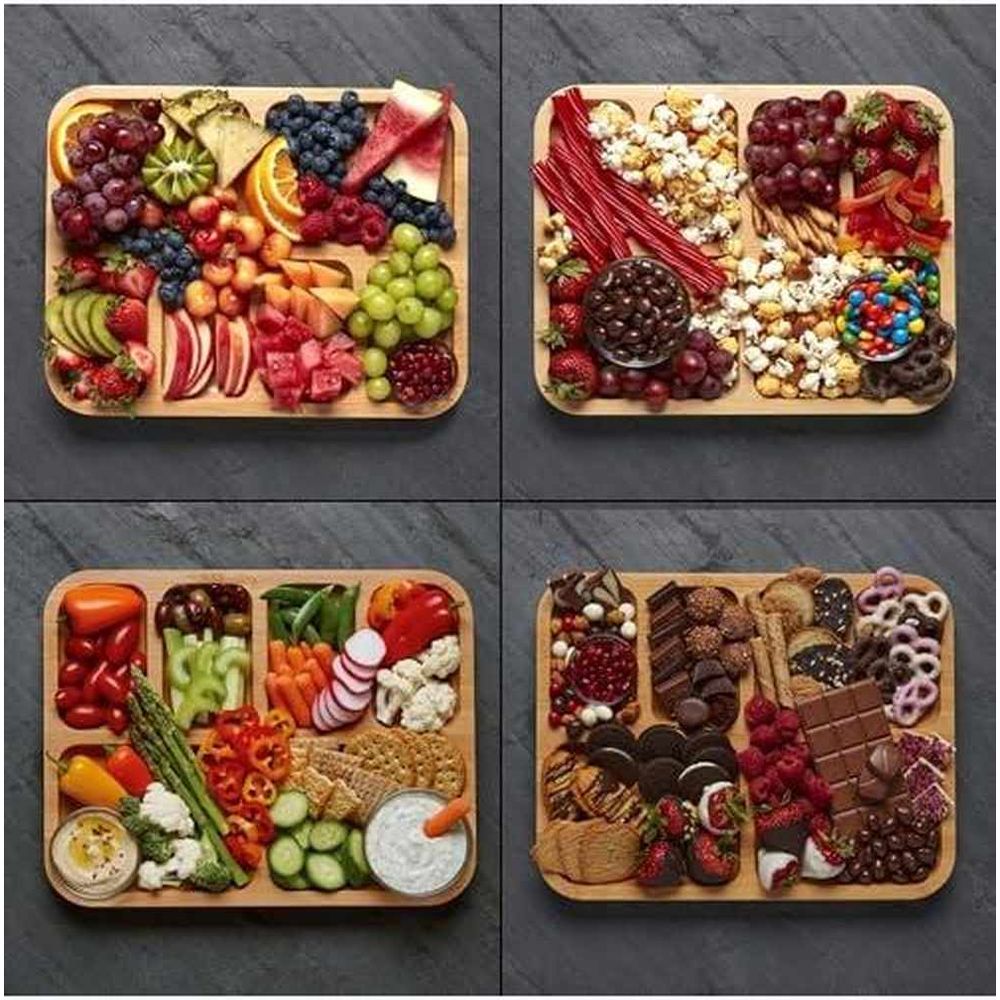 Farberware Build a Board Divided Trays, One Size, Natural Black