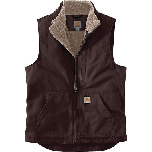 Carhartt Men's Loose Fit Washed Duck Sherpa Lined Mock Neck Vest SKU - 511724