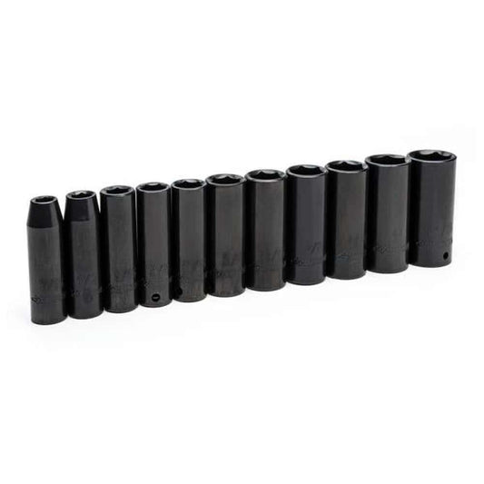 1/2 in. Drive SAE 6-Point Impact Socket Set with Storage Case (11-Piece)