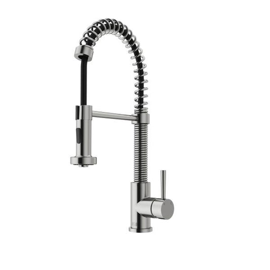 Edison Single Handle Pull-Down Sprayer Kitchen Faucet in Stainless Steel