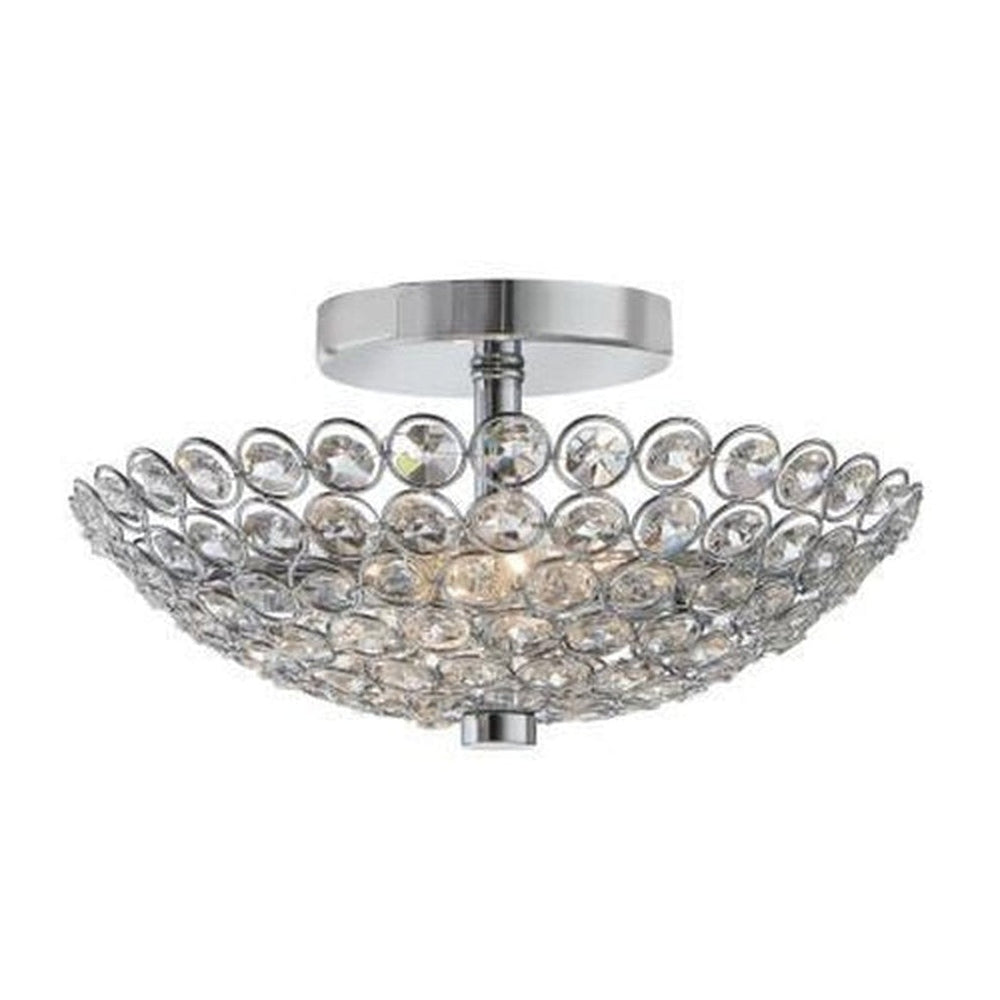 Barclay 2-Light Chrome Crystal Flush Mount