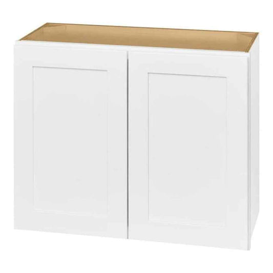 Avondale 30 in. W X 12 in. D X 24 in. H Ready to Assemble Plywood Shaker Wall Bridge Kitchen Cabinet in Alpine White