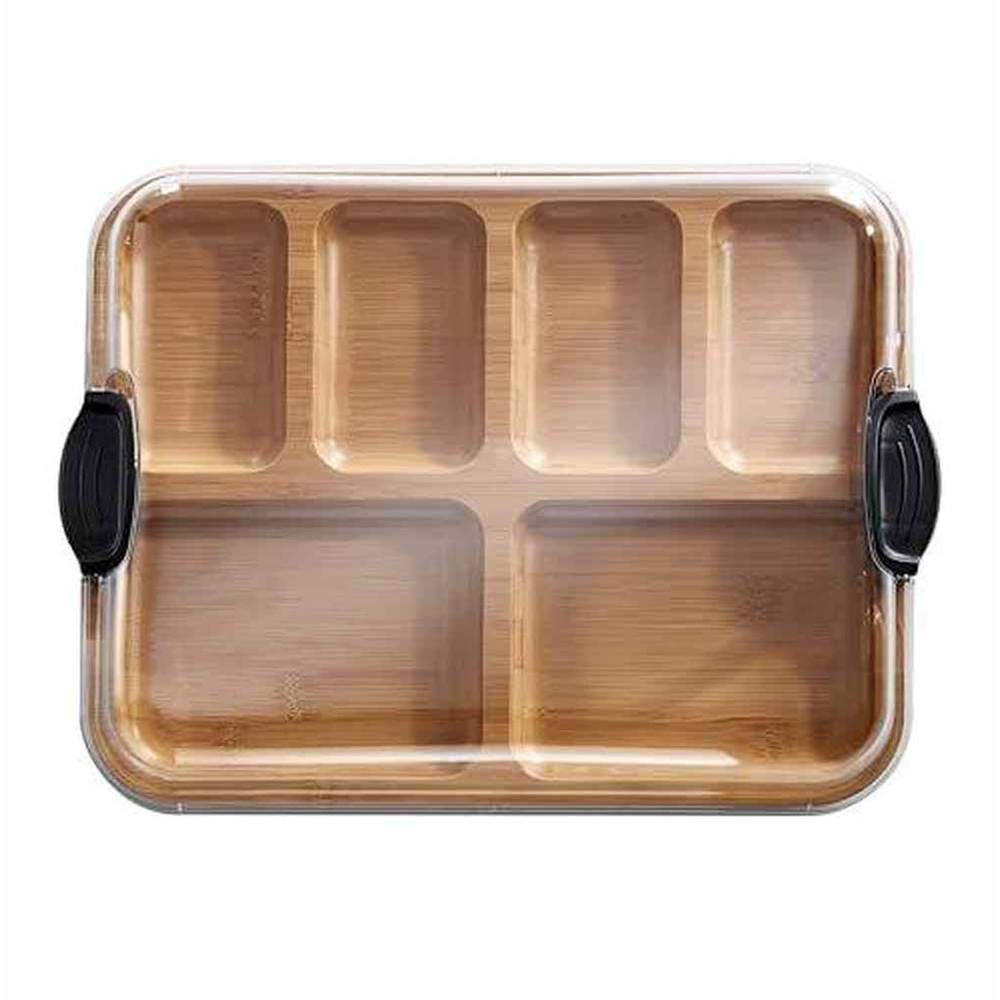 Farberware Build a Board Divided Trays, One Size, Natural Black