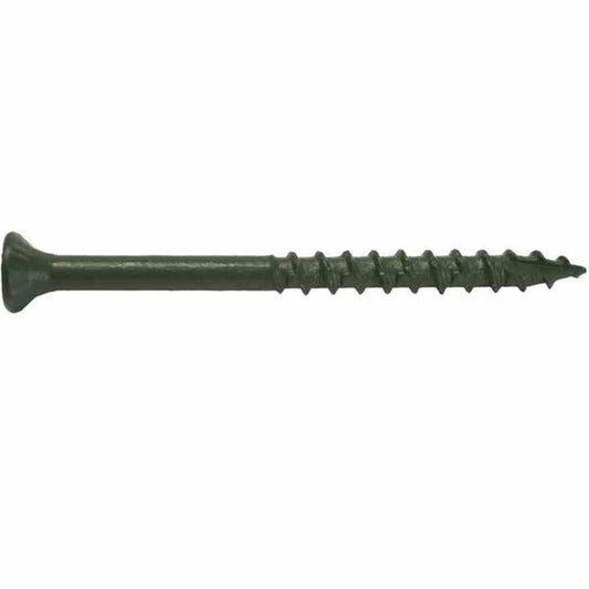 #9 X 3 in. Green Exterior Self-Starting Star Flat Head Wood Deck Screws 5 Lbs. Box(325 Pcs)