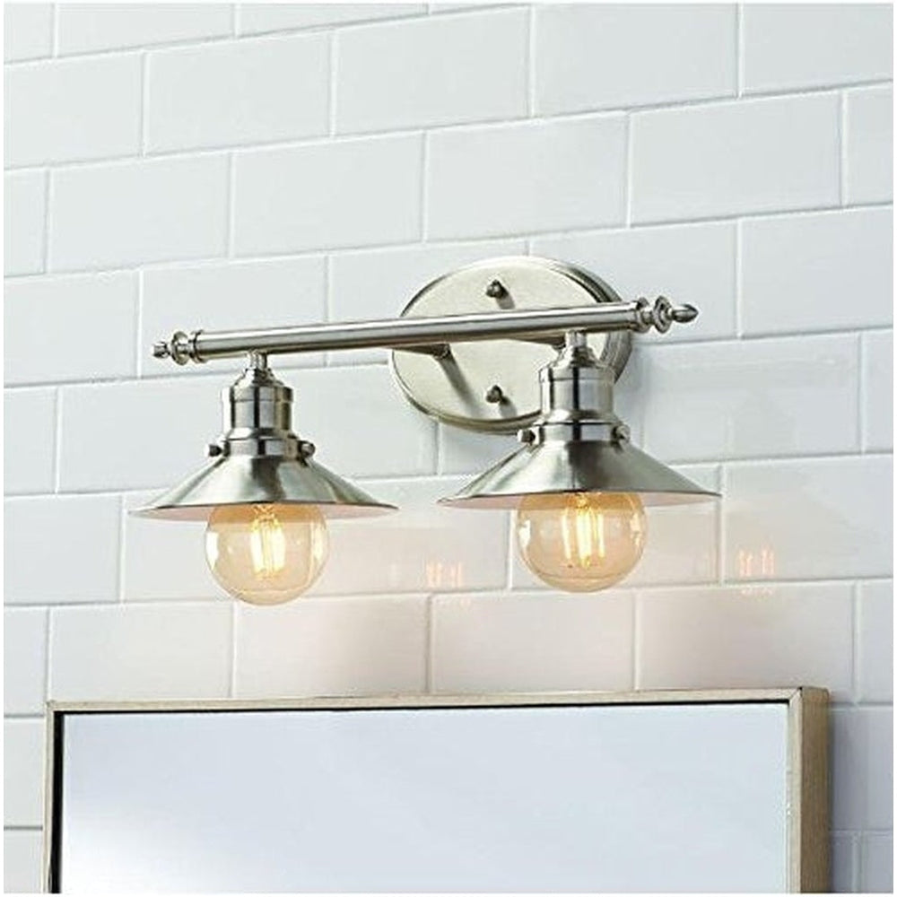 Home Decorators Collection 2-Light Brushed Nickel Retro Vanity Light