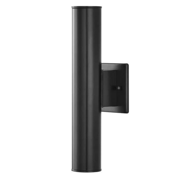Riga 13.94 in. Medium Modern Black Integrated LED Outdoor Wall Cylinder Light Sconce