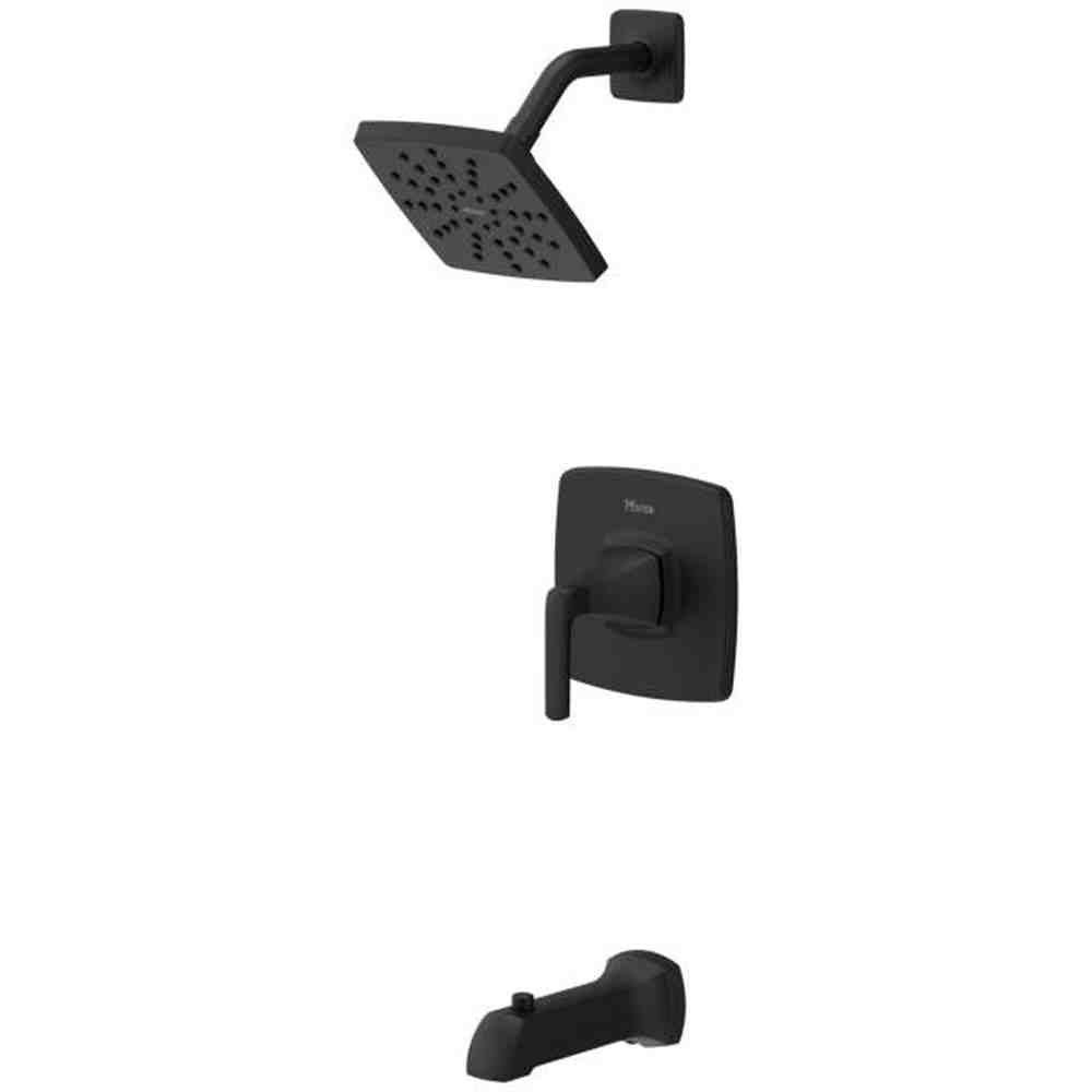 Pfister Bruxie 1-Handle 1-Spray Tub and Shower Faucet in Spot Defense Matte Black (Valve Included)