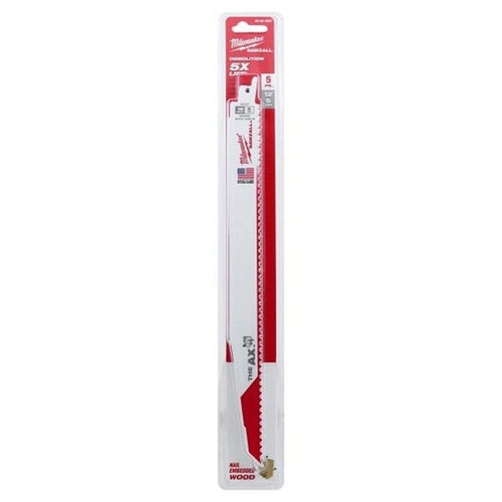 Milwaukee 12 in. 5 TPI the Ax SAWZALL Blade 5PK