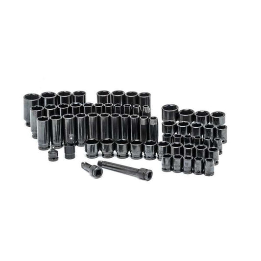 3/8 in. Drive SAE/Metric 6-Point Impact Socket Set (44-Piece)