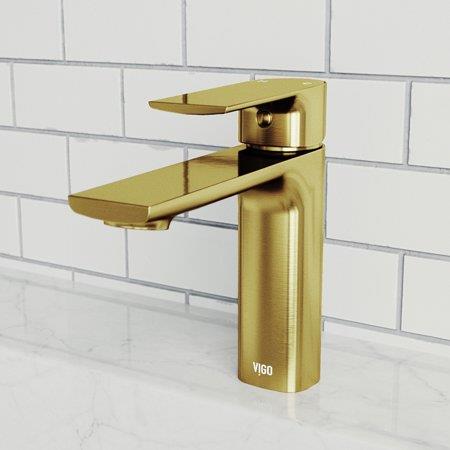 Davidson Single Handle Single-Hole Bathroom Faucet in Matte Brushed Gold