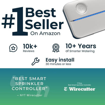 Rachio WiFi Smart Sprinkler Controller (16-Zone Irrigation Remote Control) – App-Based Scheduling, Local Weather Intelligence, Rain Skips, Easy DIY Install