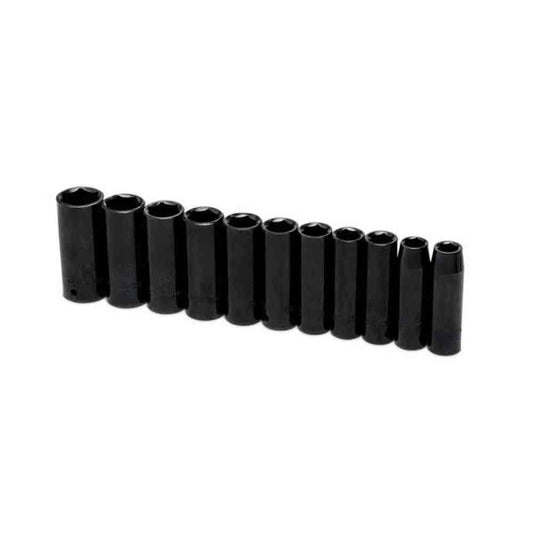 1/2 in. Drive Metric 6-Point Impact Socket Set with Storage Case (11-Piece)