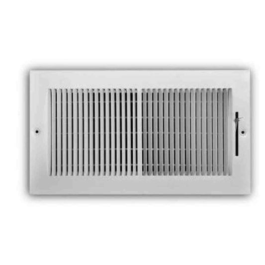 12 in. X 6 in. 2-Way Steel Wall/Ceiling Register with 1/3 in. Fin Spacing in White