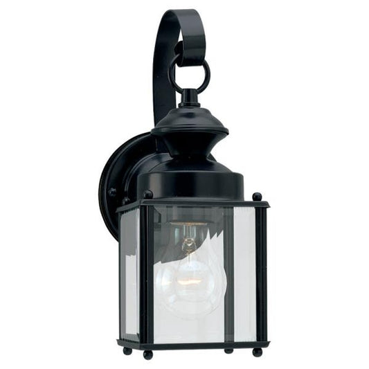 Jamestown 1-Light Black Outdoor Traditional Wall Lantern Sconce