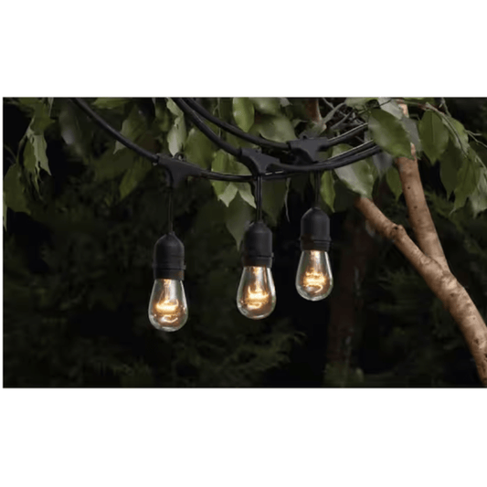 Hampton Bay 12-Light 24 Ft. Black Commercial String Light