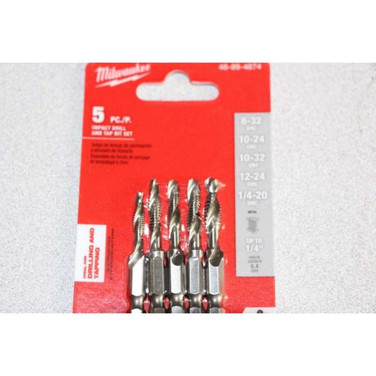 Milwaukee 48-89-4874 5pcs Drill and Tap Set NEW