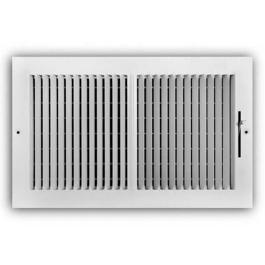 14 in. X 8 in. 2-Way Steel Wall/Ceiling Register in White