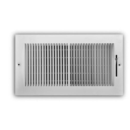 12 in. X 6 in. 2-Way Steel Wall/Ceiling Register with 1/3 in. Fin Spacing in White