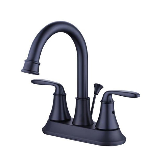 Sadira 4 in. Centerset 2-Handle High-Arc Bathroom Faucet in Matte Black