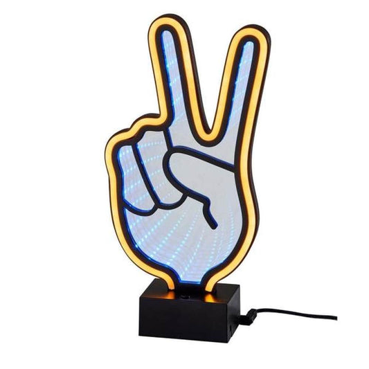 10 .5 in. Peace Sign Mirrored Neon LED Light