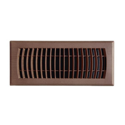 Faux Wood 4 in. X 10 in. Plastic Floor Register in Mahogany Grain