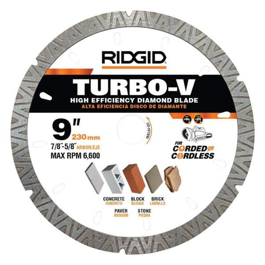 TURBO-V 9 in. Turbo Rim Diamond Blade for Masonry High Efficiency Cutting