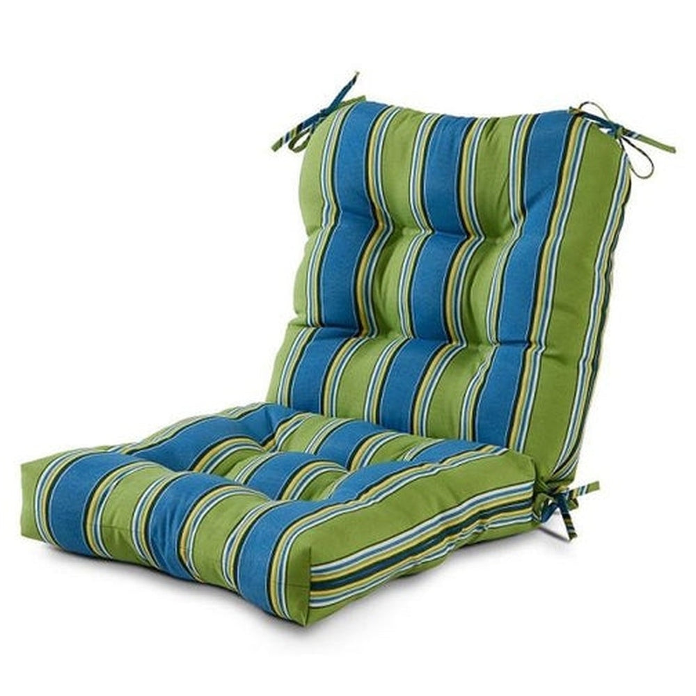 21 in. X 42 in. Outdoor Dining Chair Cushion in Cayman Stripe