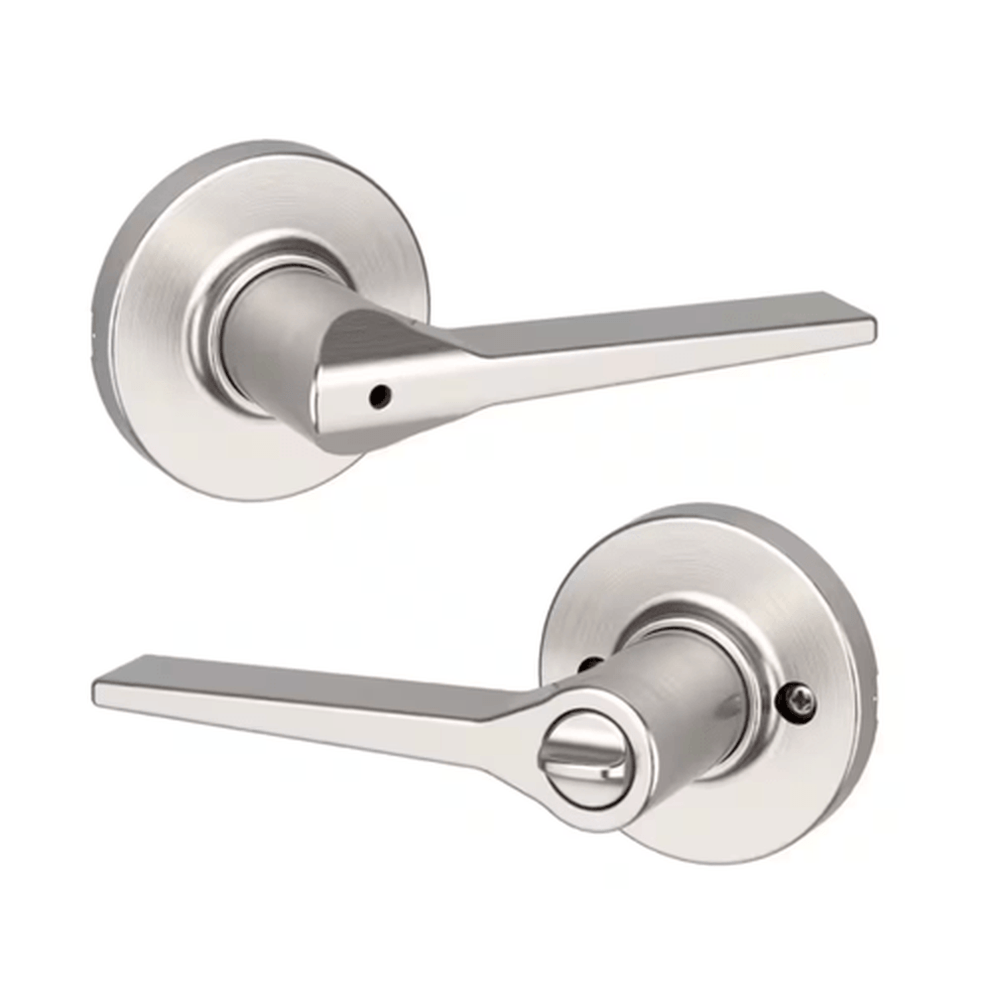 Kwikset Hollis Round Rose Satin Nickel Privacy Bed/Bath Door Lever