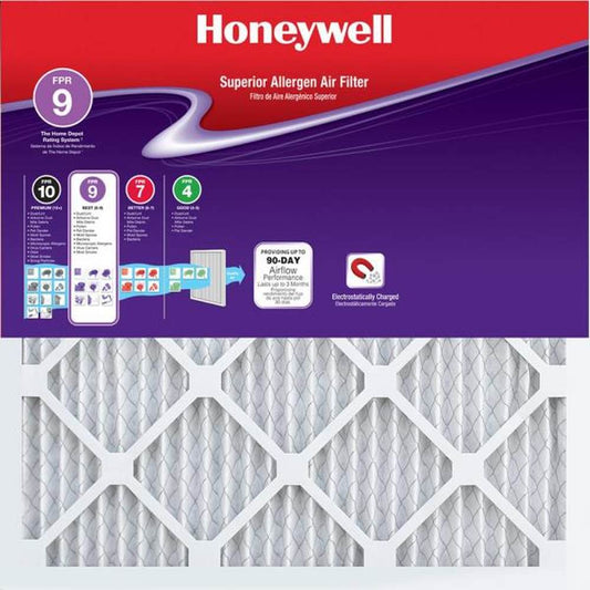 Honeywell 16 in. X 25 in. X 1 in. Superior Allergen Pleated FPR 9 Air Filter