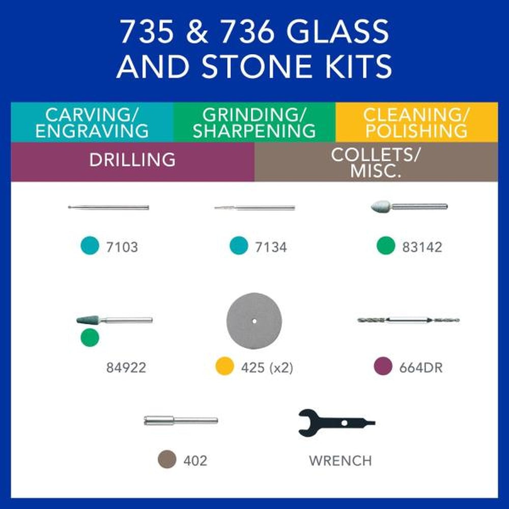 Glass and Stone Rotary Accessory Micro Kit (8-Piece)